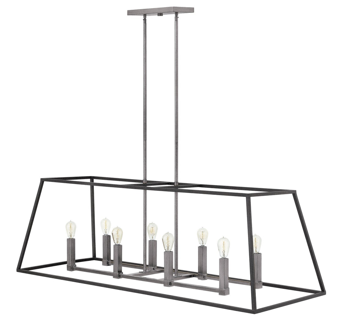 Fulton LED Linear Chandelier in Aged Zinc