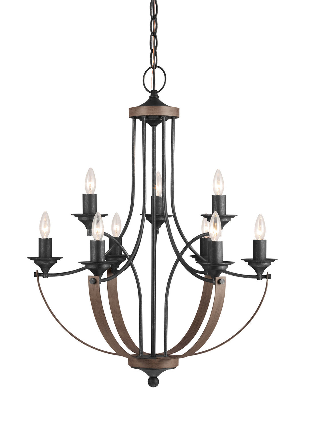 Generation Lighting. Nine Light Chandelier
