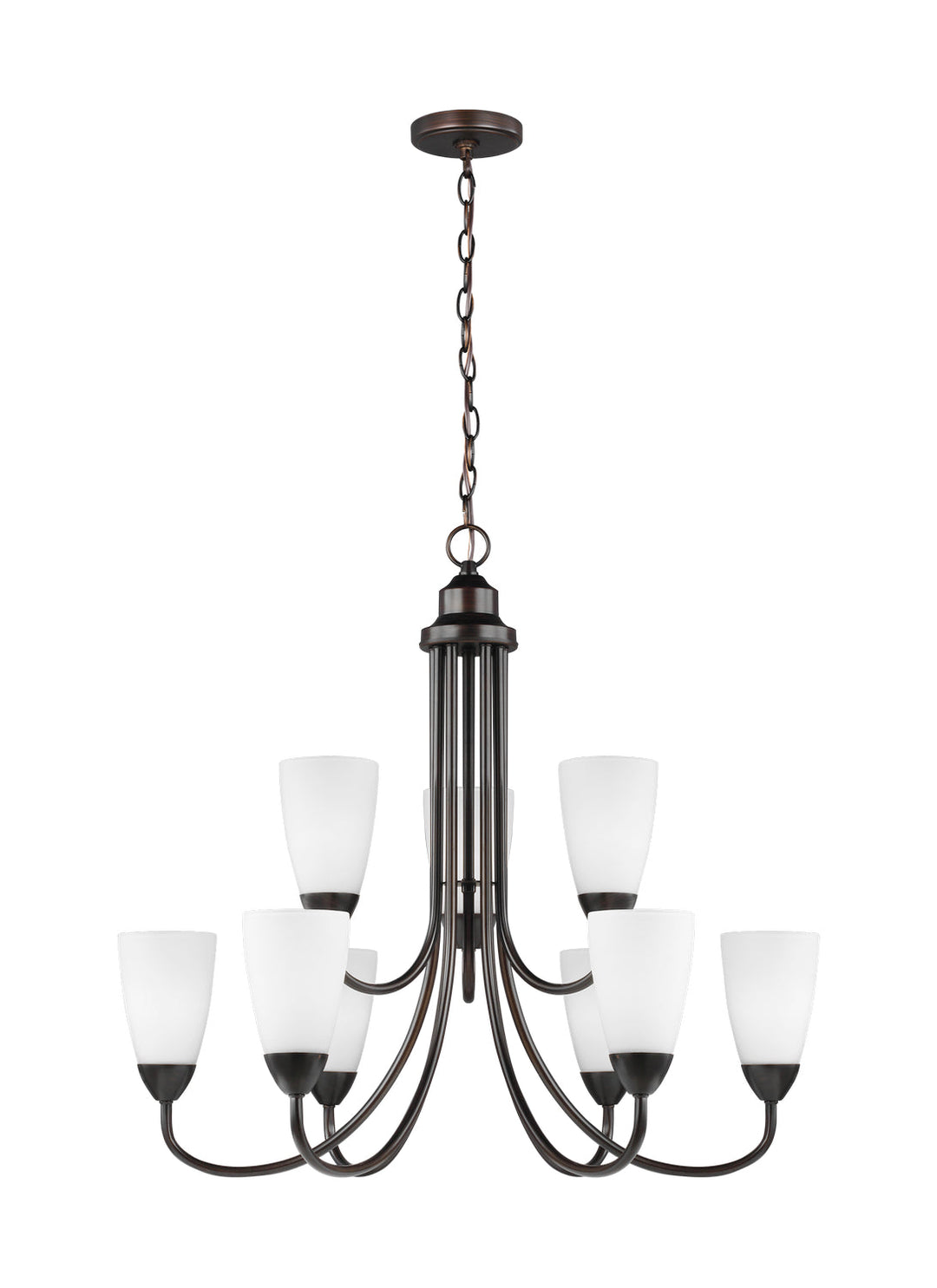 Generation Lighting. Nine Light Chandelier
