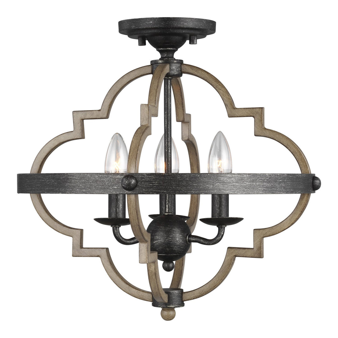 Generation Lighting. Three Light Semi-Flush Mount