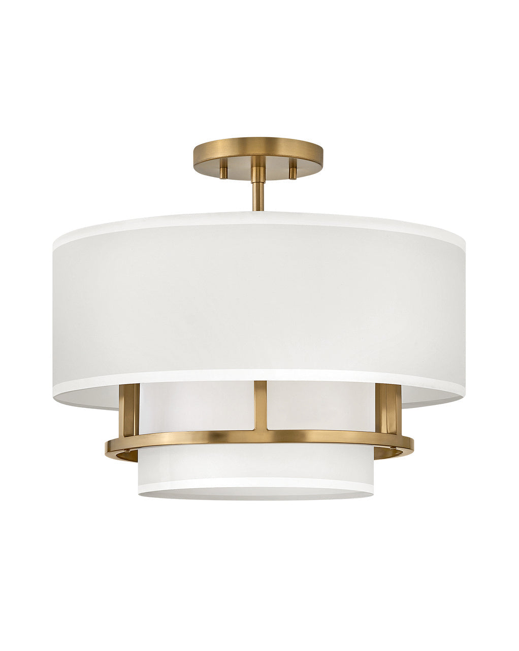 Graham LED Semi-Flush Mount in Lacquered Brass