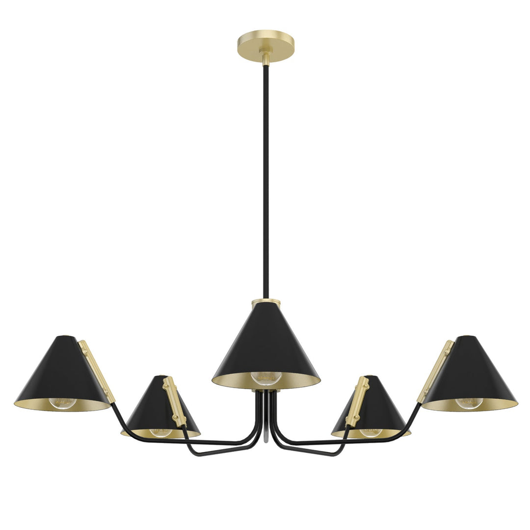 Grove Isle Five Light Chandelier in Matte Black