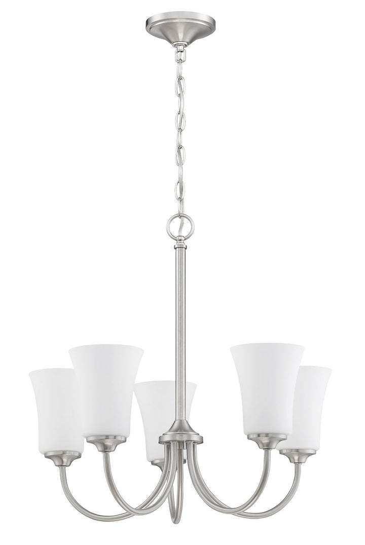 Gwyneth Five Light Chandelier in Brushed Polished Nickel