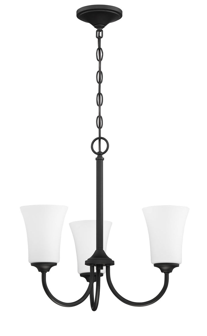 Gwyneth Three Light Chandelier in Flat Black