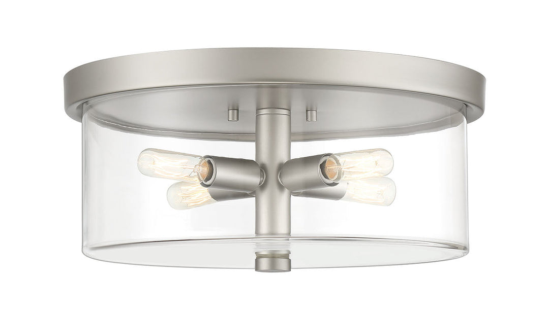 Hailie Four Light Flushmount in Satin Nickel