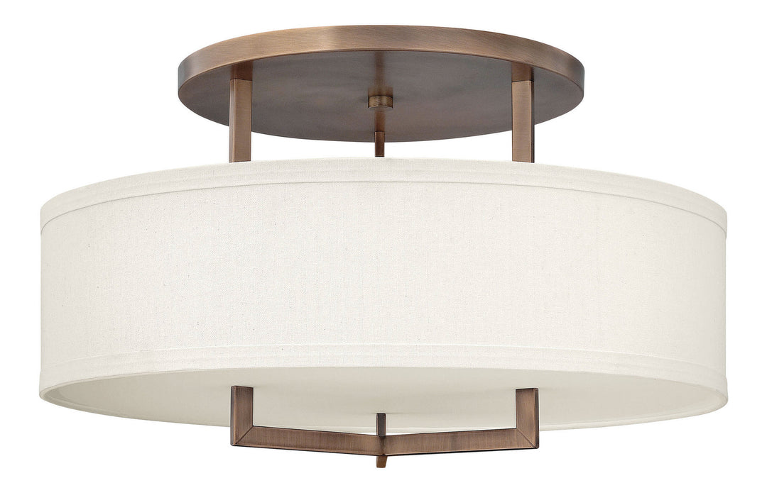 Hampton LED Semi-Flush Mount in Brushed Bronze