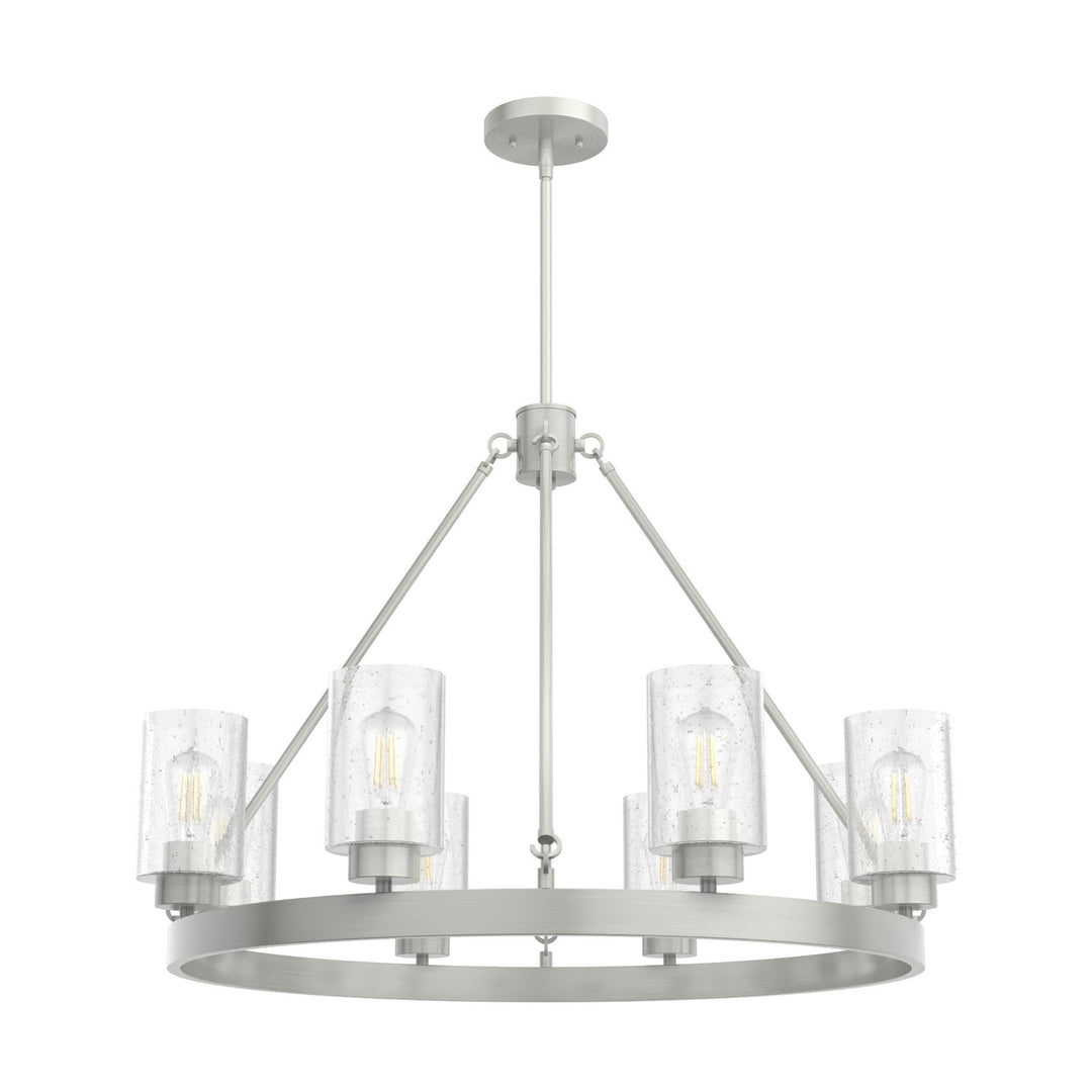 Hartland Eight Light Chandelier in Brushed Nickel