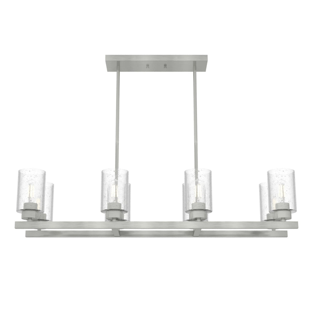 Hartland Eight Light Linear Chandelier in Brushed Nickel