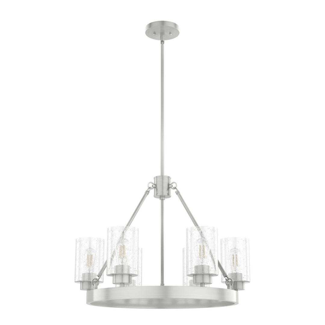 Hartland Six Light Chandelier in Brushed Nickel