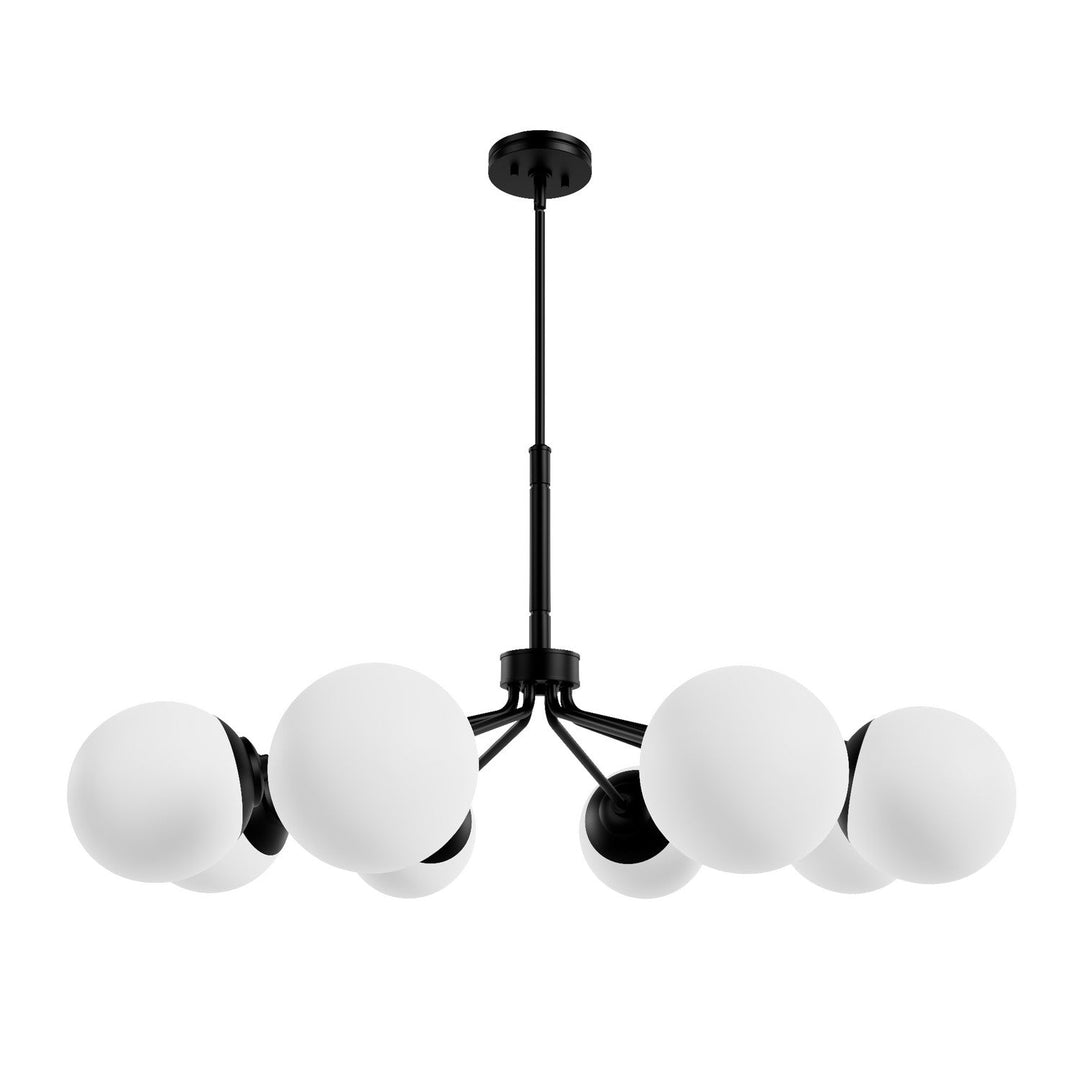 Hepburn Eight Light Chandelier in Matte Black