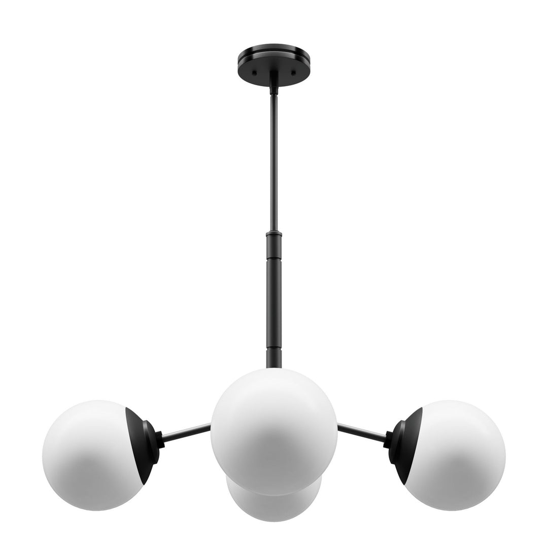 Hepburn Four Light Chandelier in Matte Black
