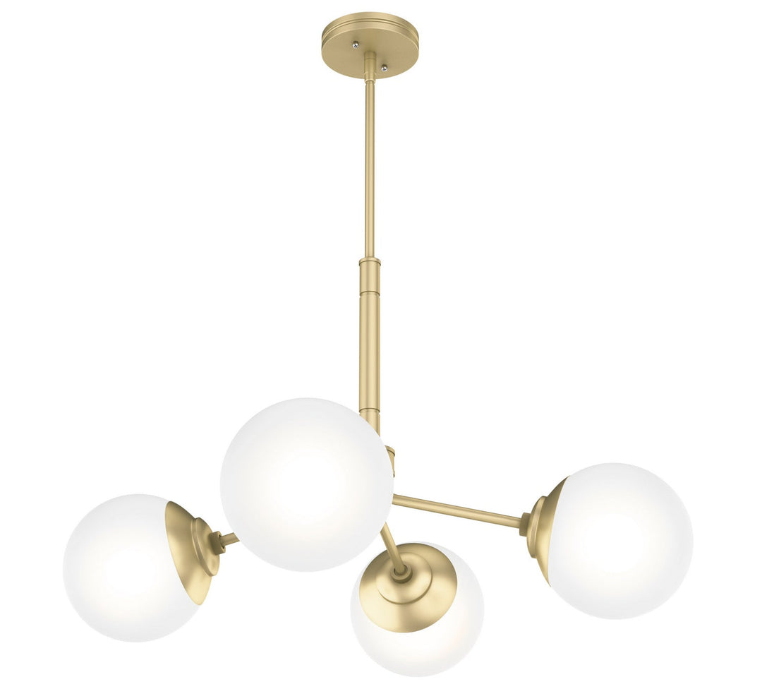 Hepburn Four Light Chandelier in Modern Brass
