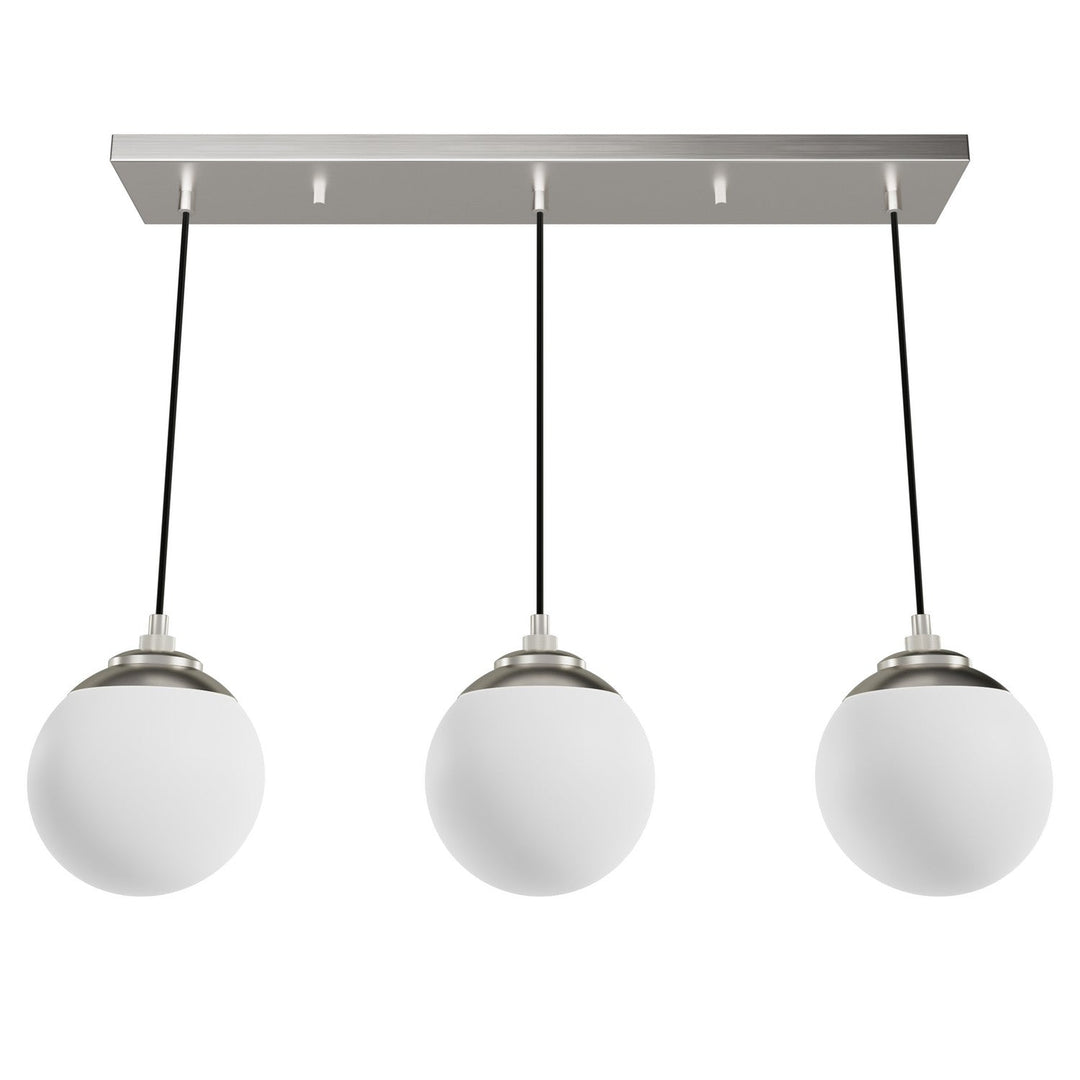 Hepburn Three Light Linear Cluster in Brushed Nickel