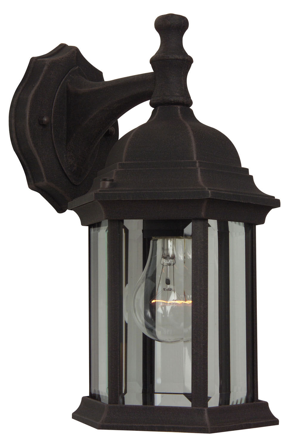 Hex Style Cast One Light Wall Mount in Rust