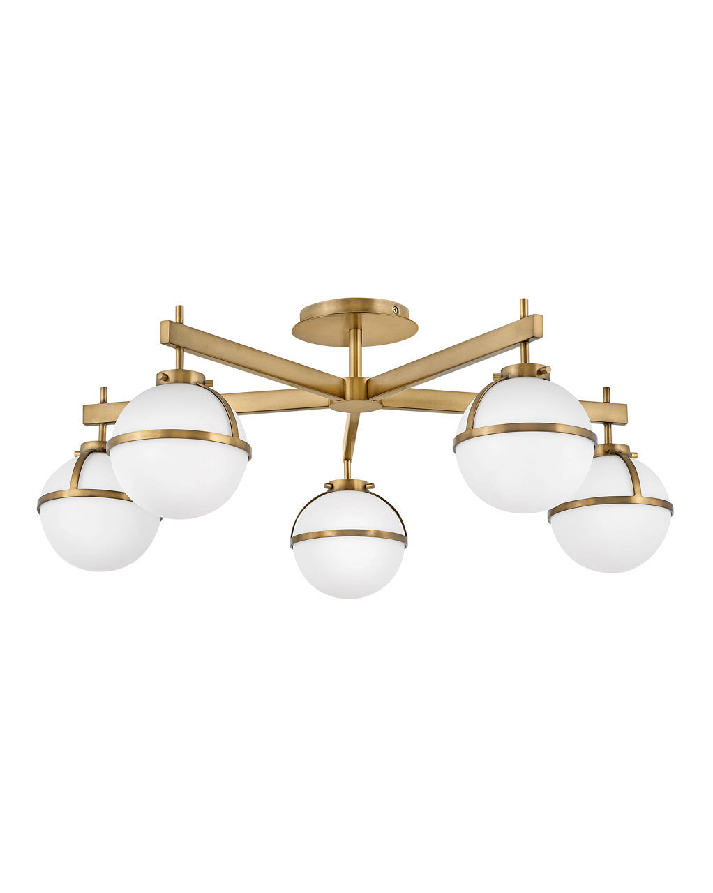 Hollis LED Semi-Flush Mount in Heritage Brass
