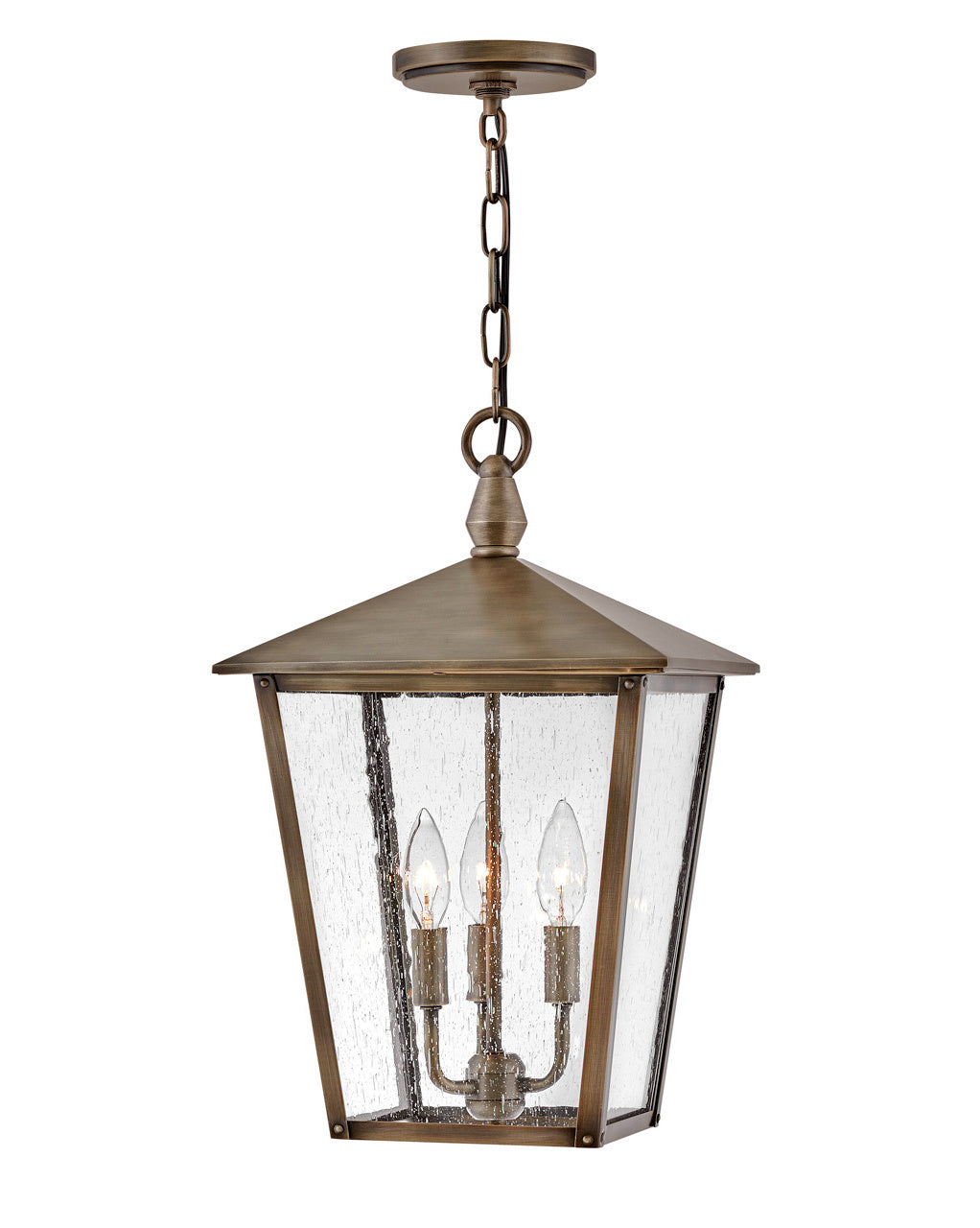 Huntersfield LED Hanging Lantern in Burnished Bronze