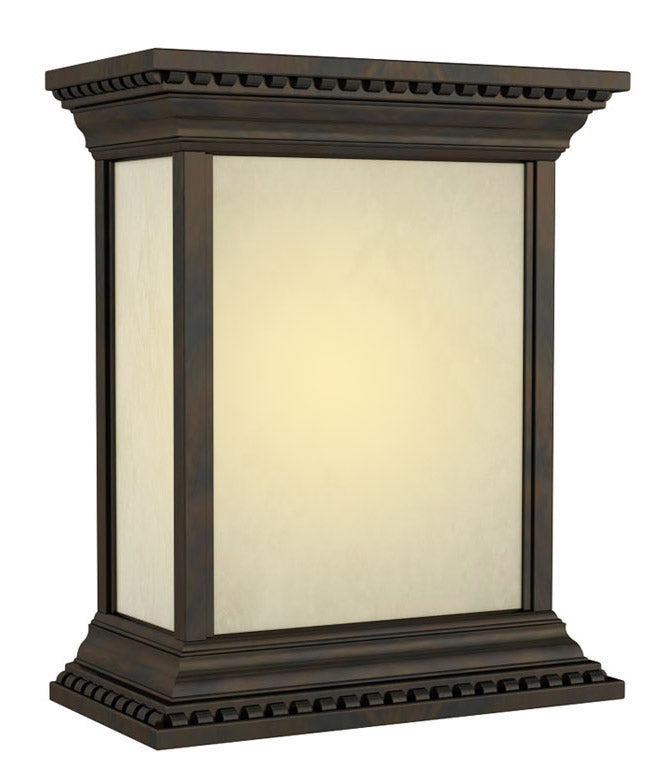 Illuminated Door Chime System Hand-Carved Crown Moulding Lighted Chime in Oiled Bronze
