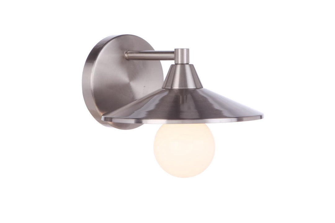 Isaac One Light Wall Sconce in Brushed Polished Nickel