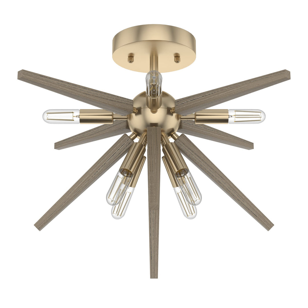 Jupiter Star Eight Light Semi-Flush Mount in Alturas Gold