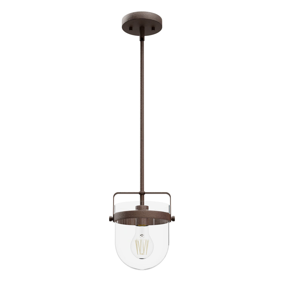 Karloff One Light Pendant in Textured Rust