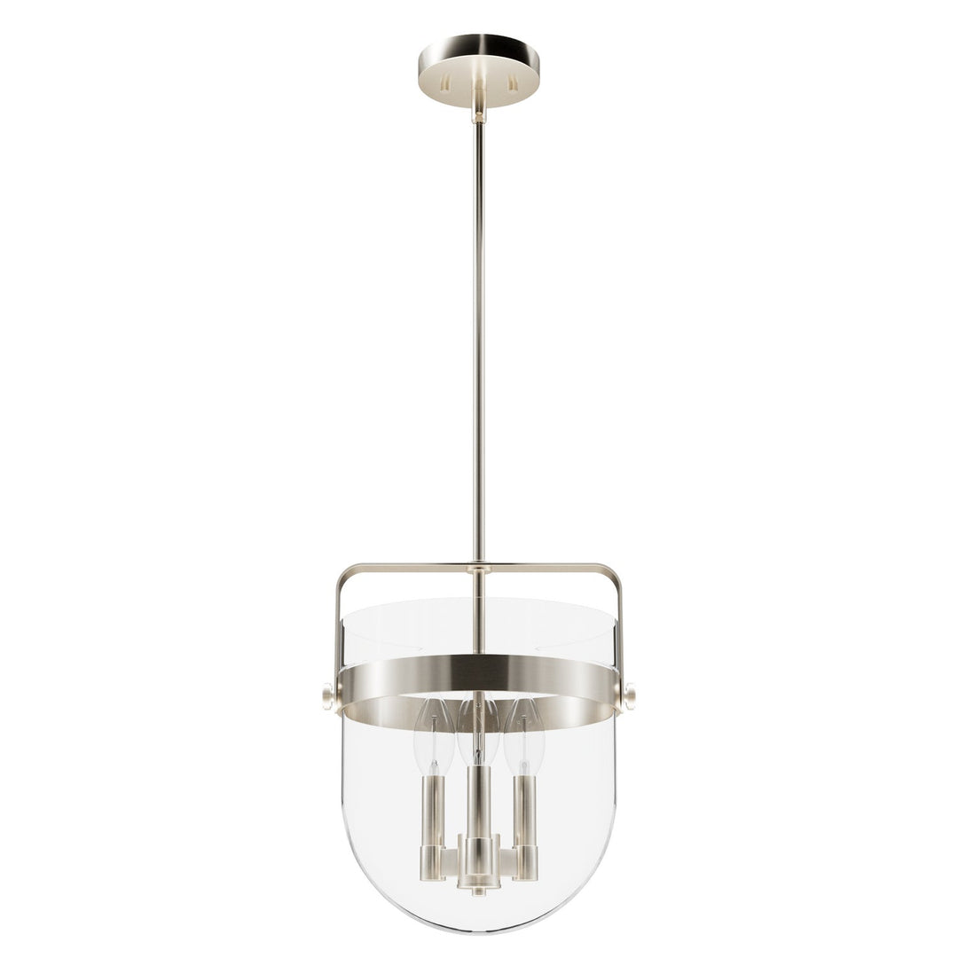 Karloff Three Light Pendant in Brushed Nickel