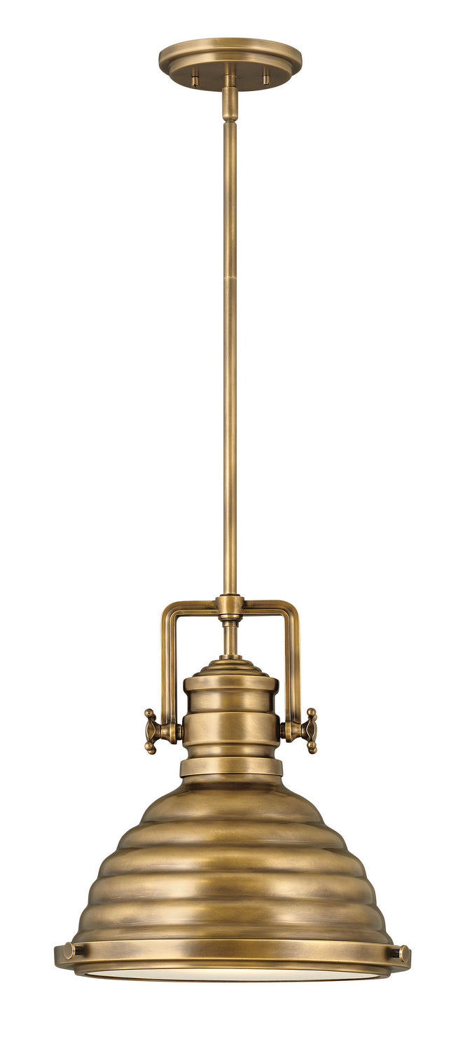 Keating LED Pendant in Heritage Brass