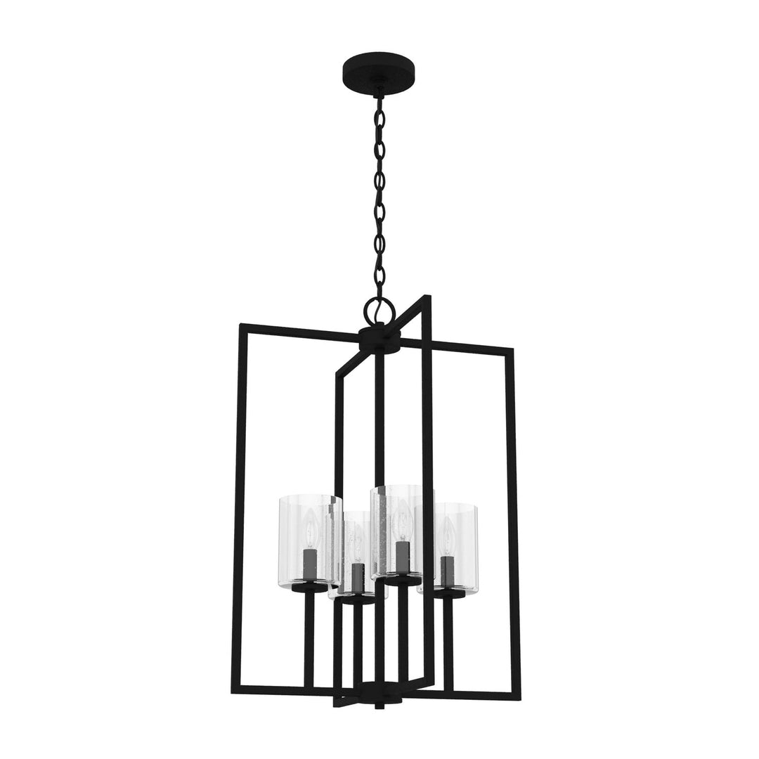 Kerrison Four Light Foyer Pendant in Natural Black Iron