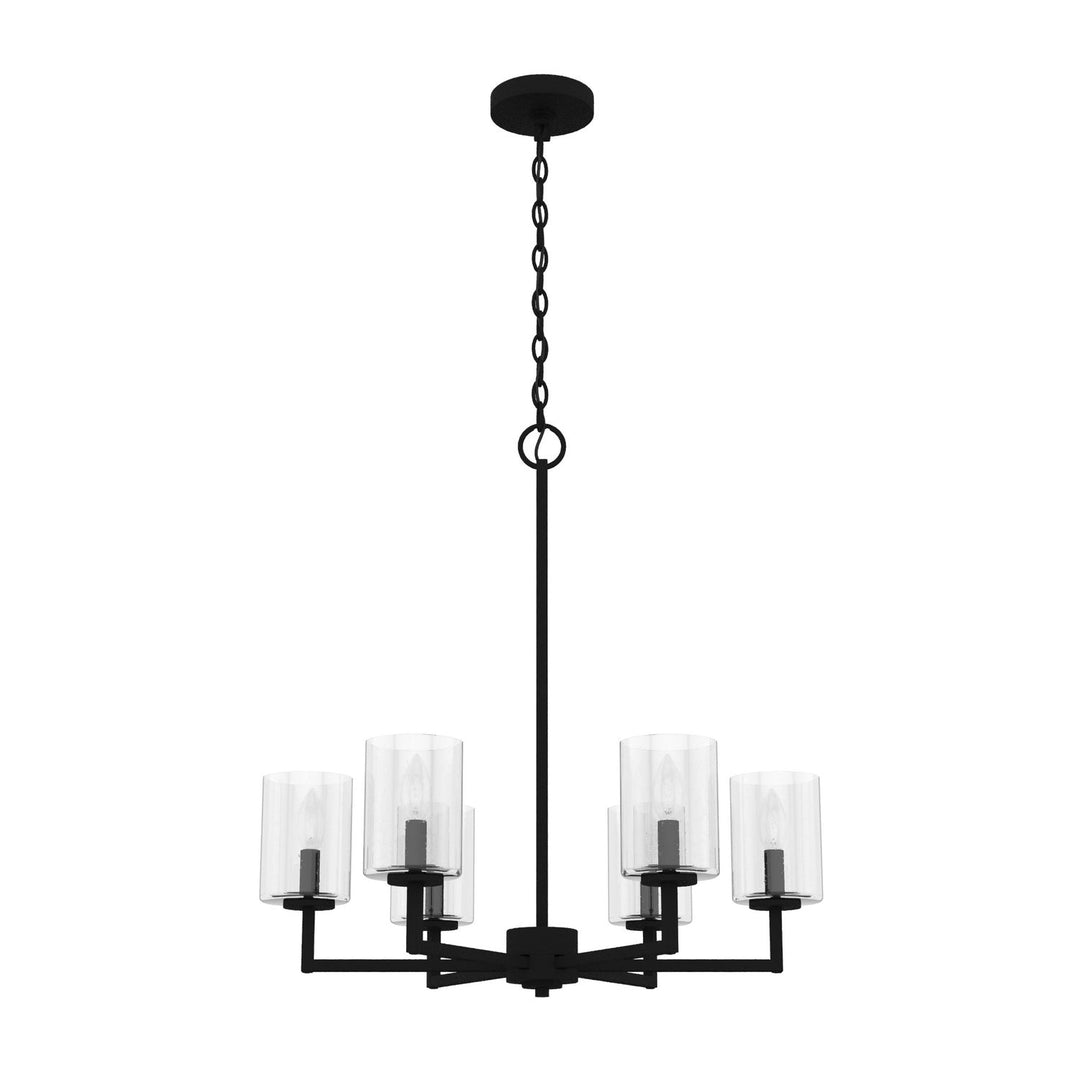 Kerrison Six Light Chandelier in Natural Black Iron
