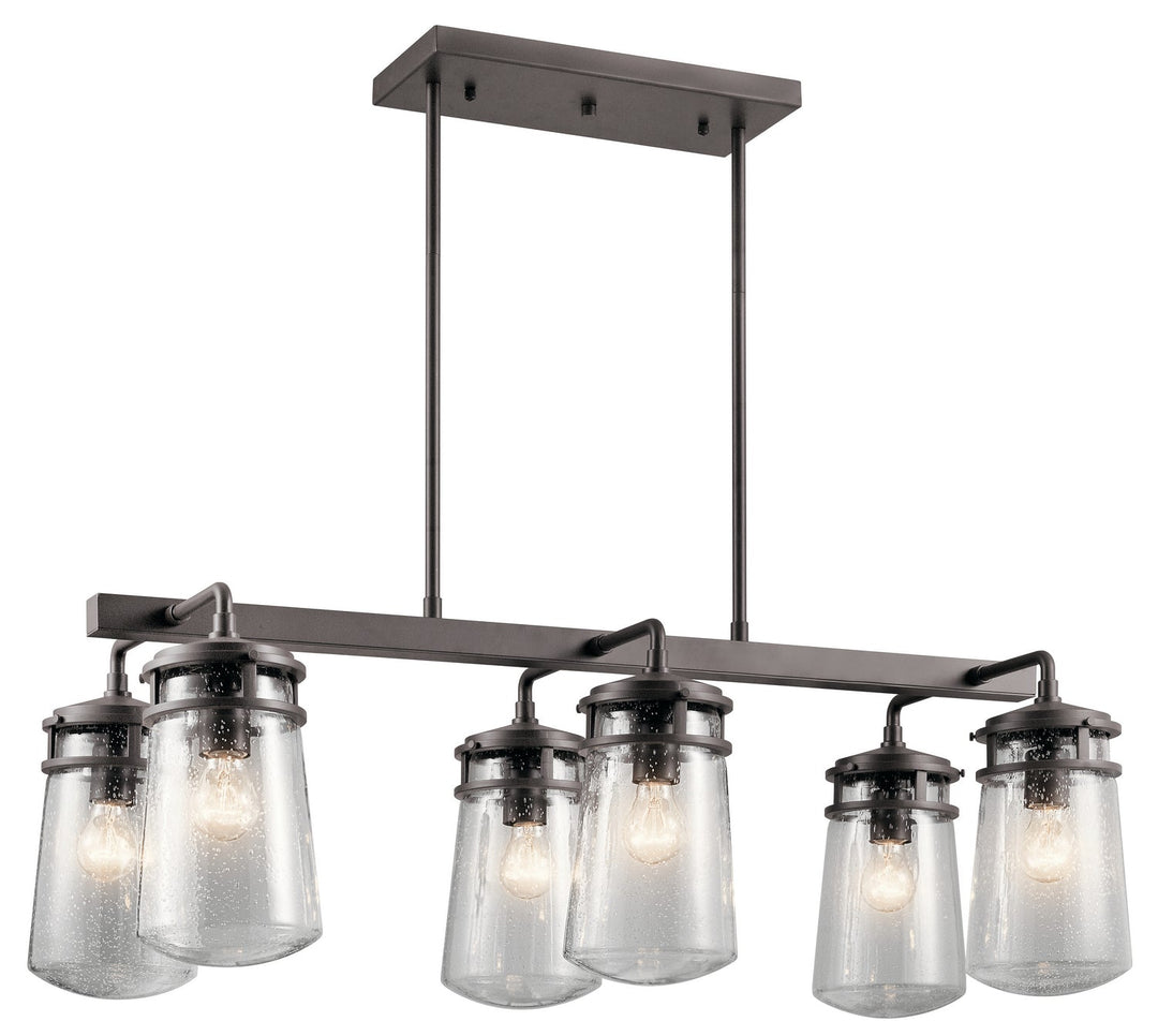 Kichler Six Light Outdoor Linear Chandelier