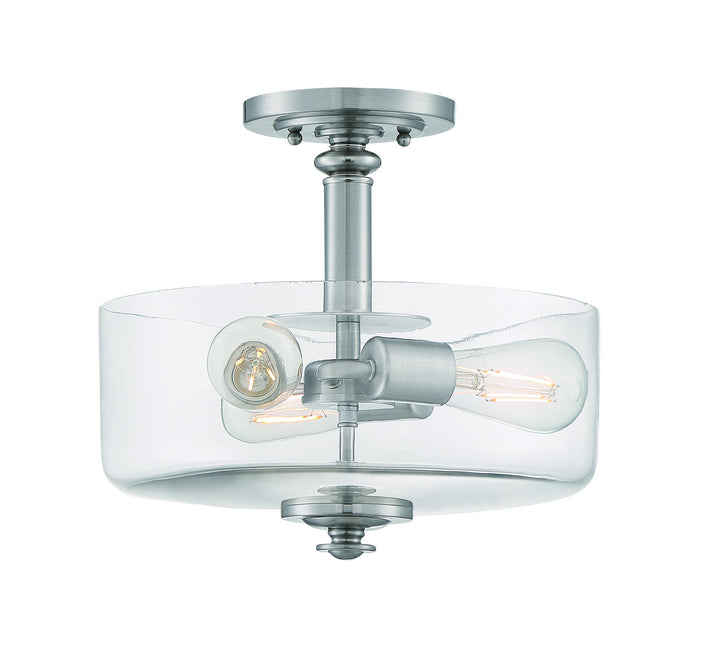 Dardyn Three Light Convertible Semi Flush/Pendant in Brushed Polished Nickel