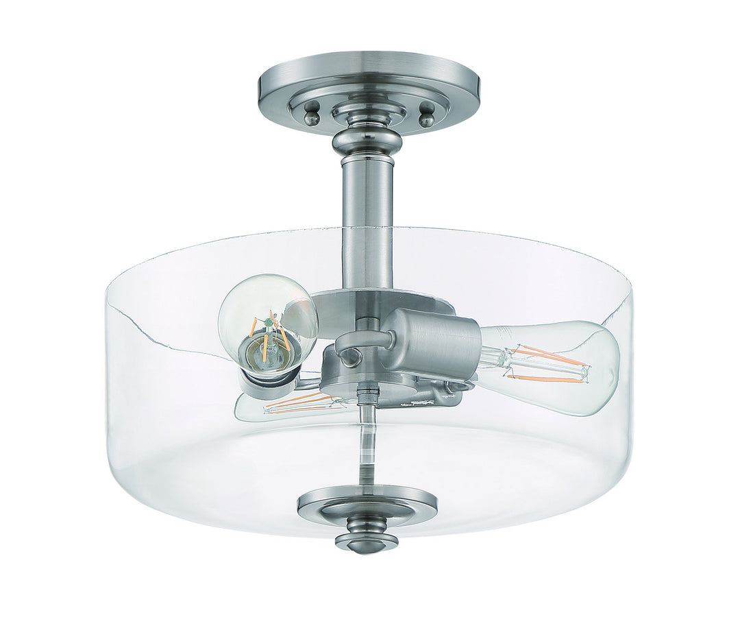 Dardyn Three Light Convertible Semi Flush/Pendant in Brushed Polished Nickel