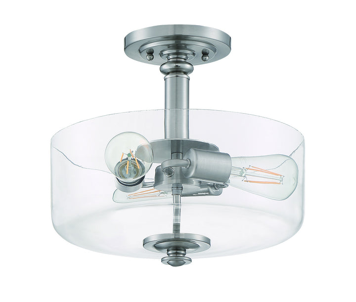 Dardyn Three Light Convertible Semi Flush/Pendant in Brushed Polished Nickel