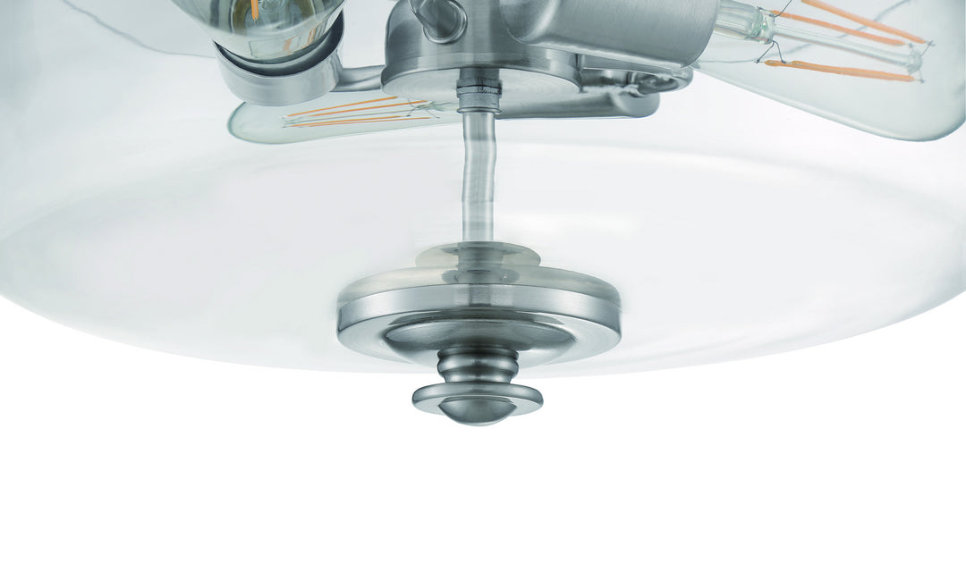 Dardyn Three Light Convertible Semi Flush/Pendant in Brushed Polished Nickel