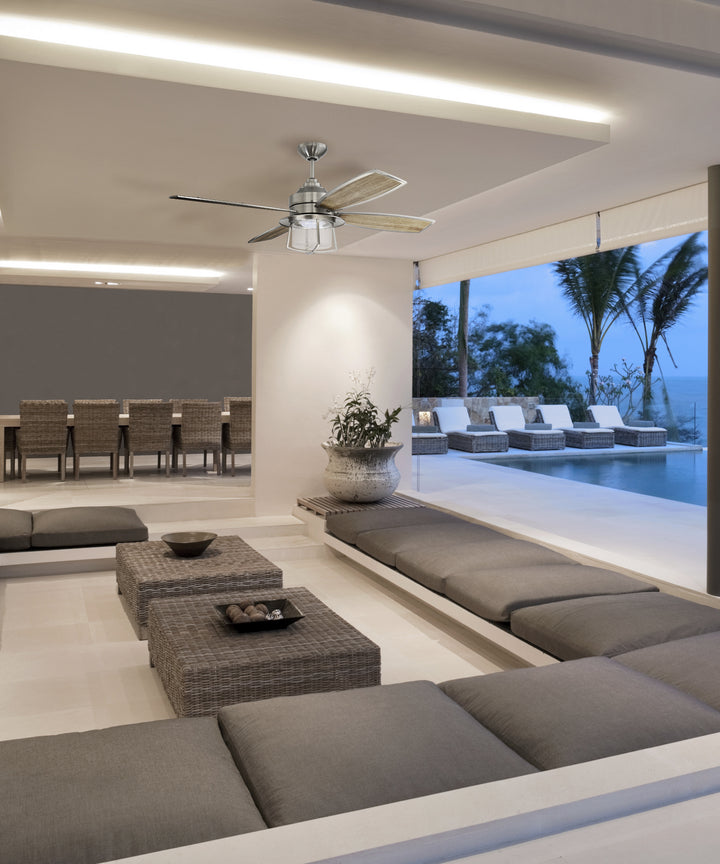 Craftmade Waterfront 52" Indoor/Outdoor AC Ceiling Fan with 22W Dimmable LED Light UCI Wall and Remote Control