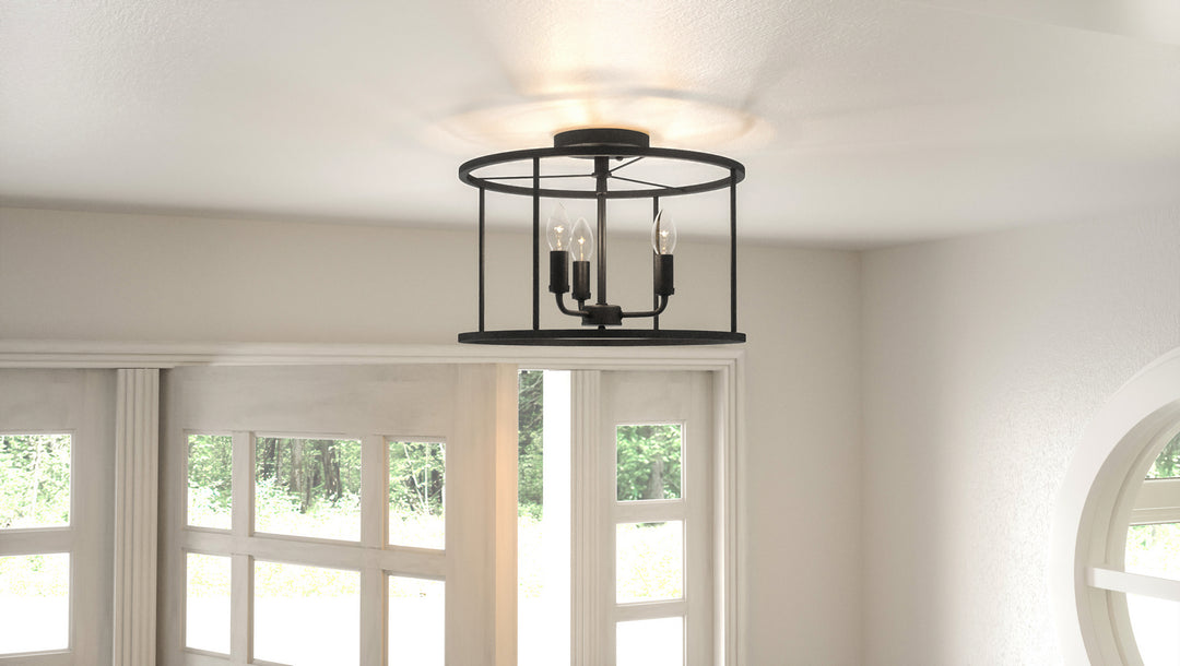 Quoizel Three Light Semi Flush Mount
