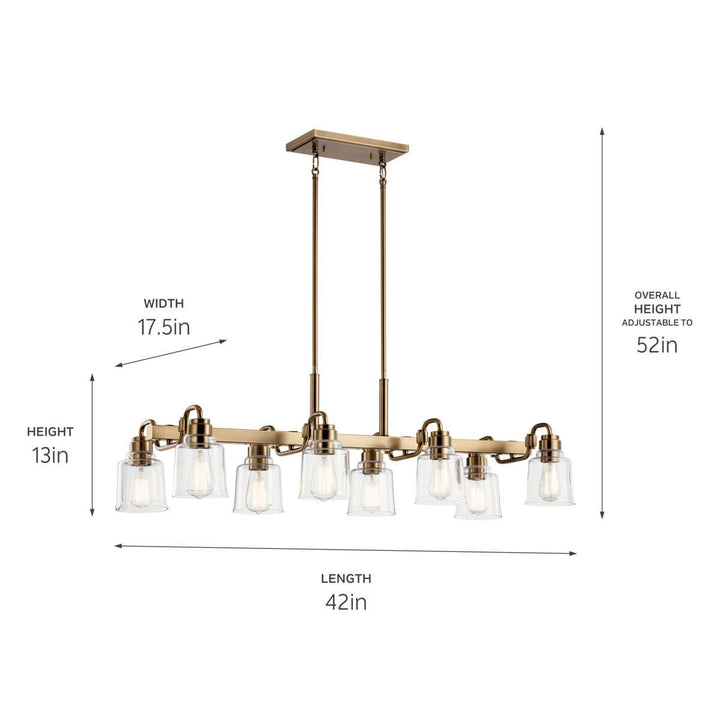 Kichler Eight Light Linear Chandelier