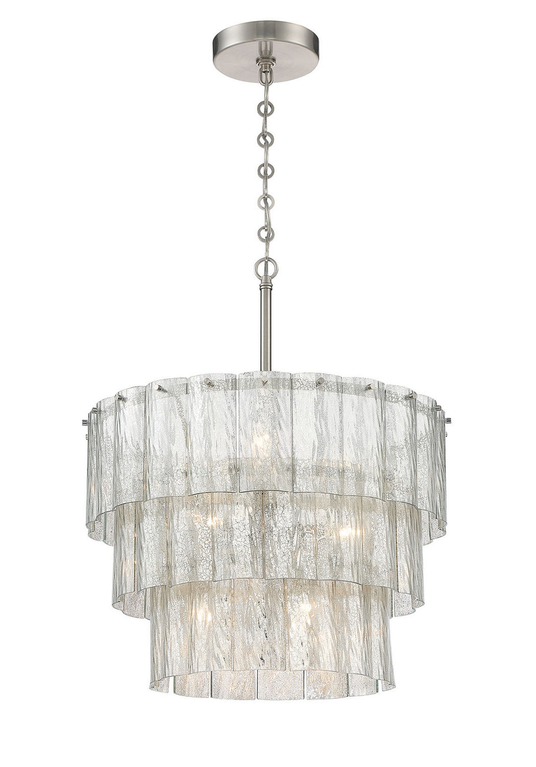Museo Nine Light Pendant in Brushed Polished Nickel