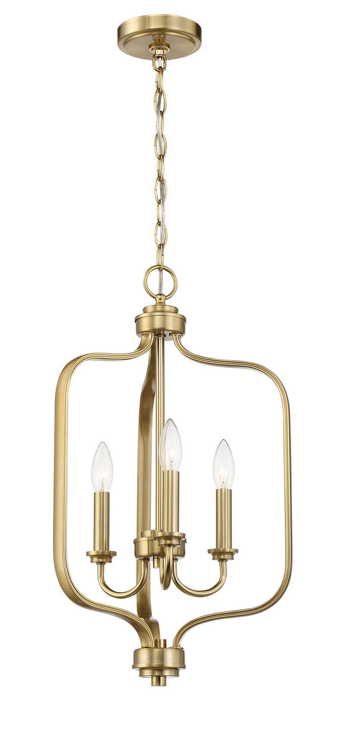 Bolden Three Light Foyer Pendant in Satin Brass