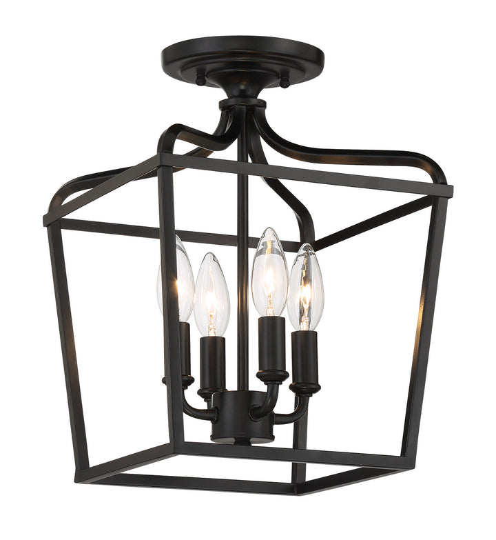 Minka Lavery Laurel Estate Four Light Foyer/Semi Flush in Coal