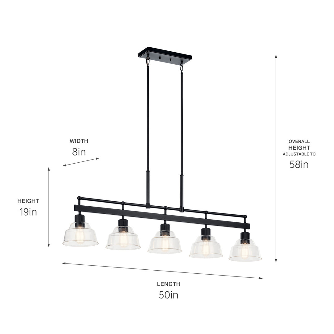 Kichler Five Light Linear Chandelier