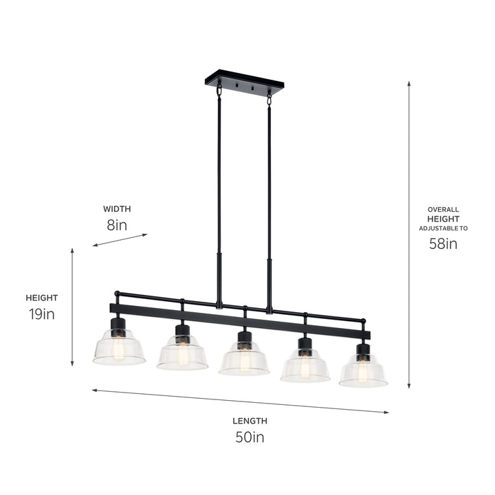 Kichler Five Light Linear Chandelier
