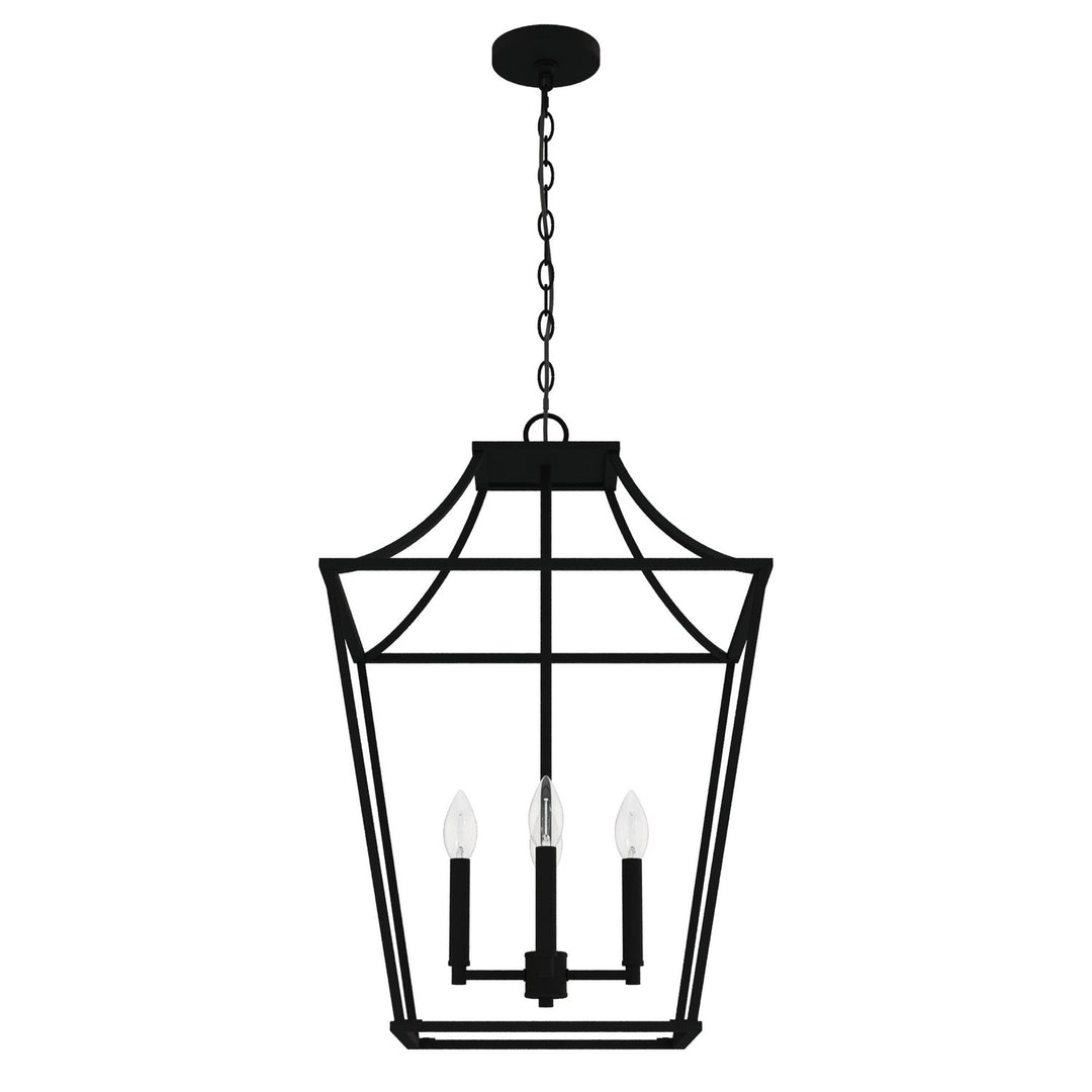 Laurel Ridge Four Light Pendant in Natural Black Iron