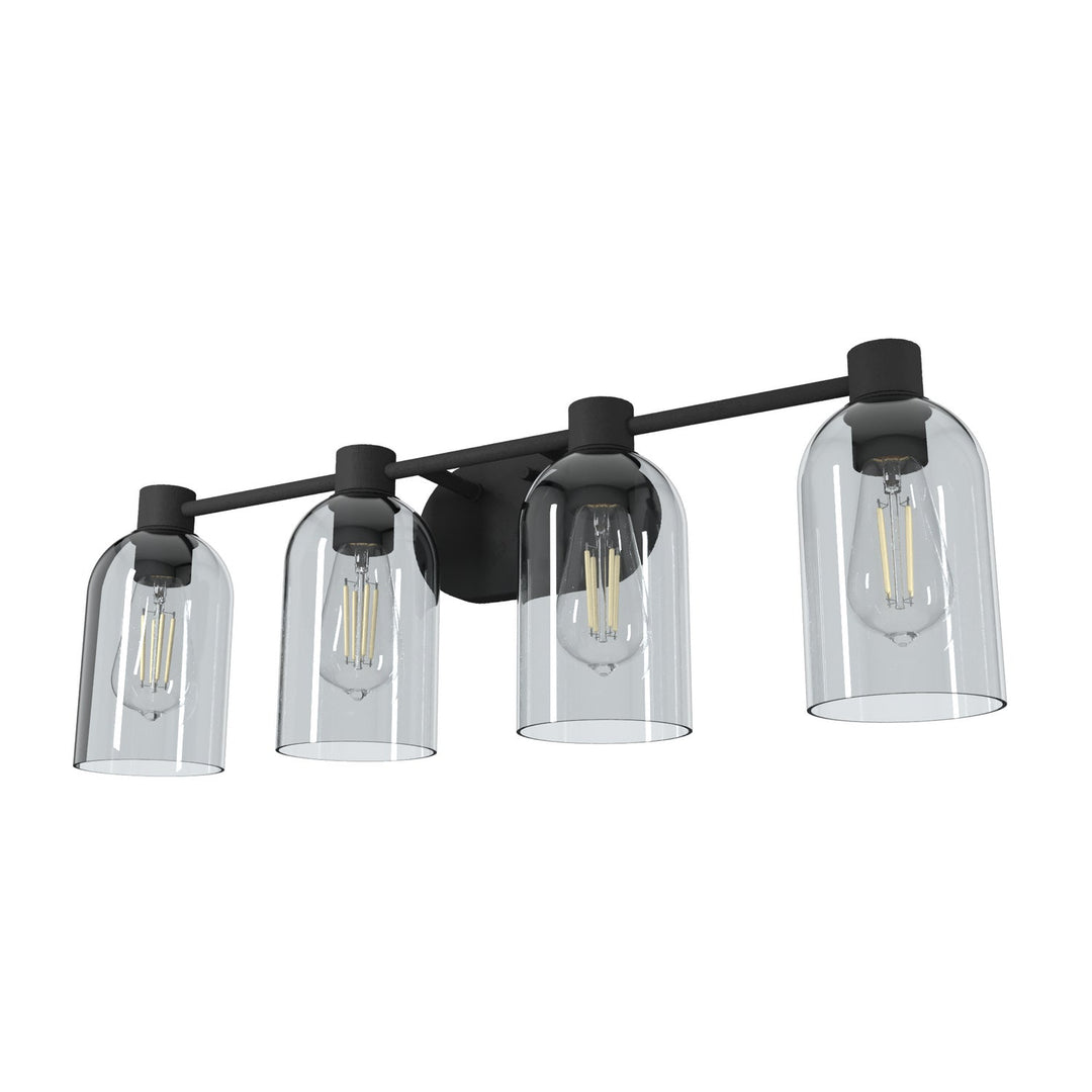 Lochemeade Four Light Vanity in Natural Black Iron