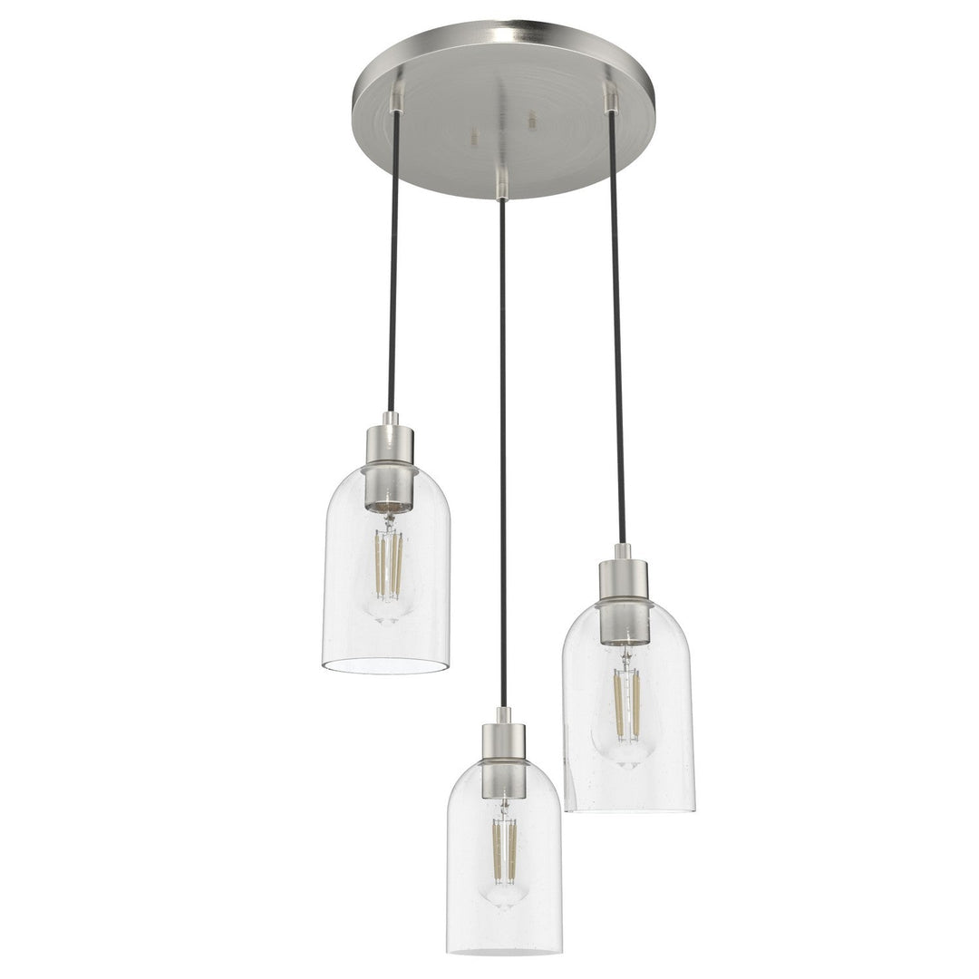 Lochemeade Three Light Cluster in Brushed Nickel
