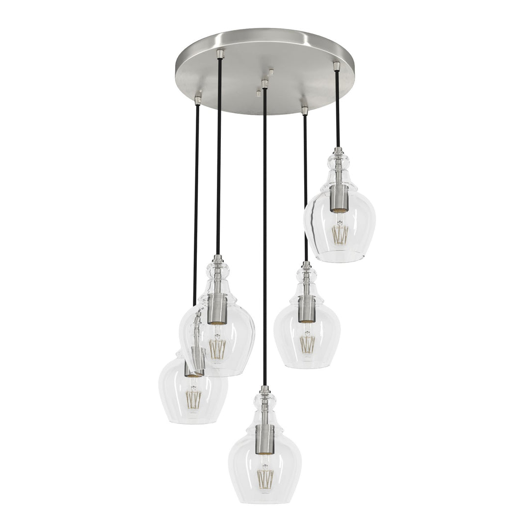 Maple Park Five Light Cluster in Brushed Nickel