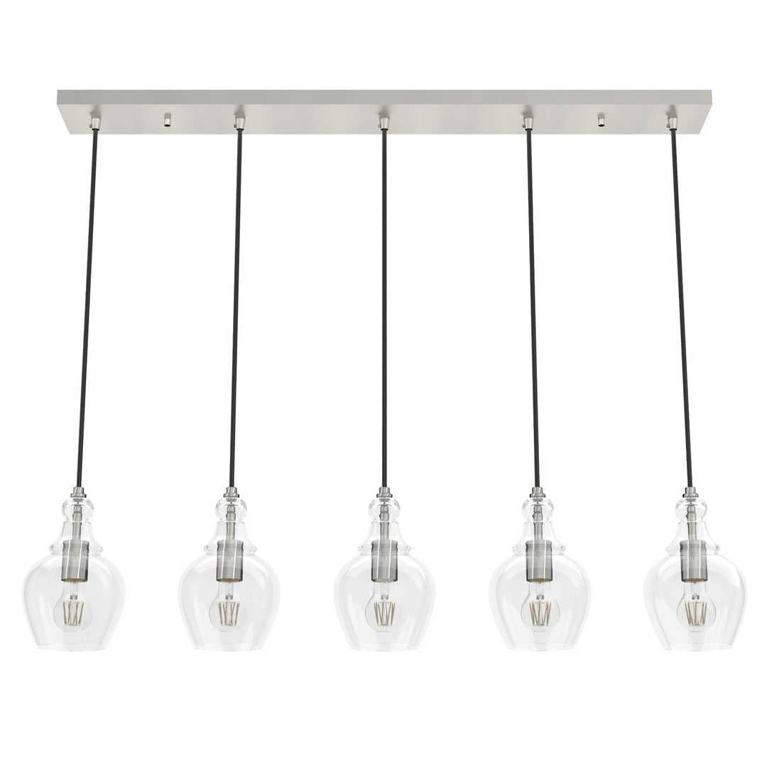 Maple Park Five Light Linear Cluster in Brushed Nickel