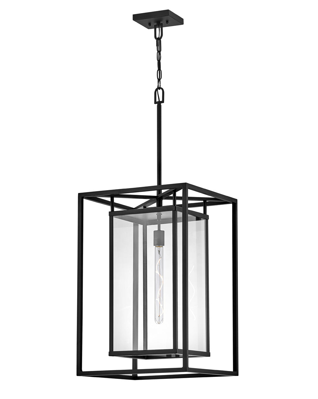 Max LED Hanging Lantern in Black