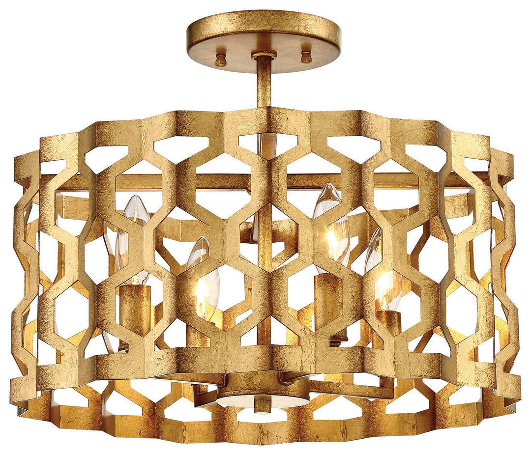 Metropolitan Four Light Semi Flush Mount (Convertible To Pendant)