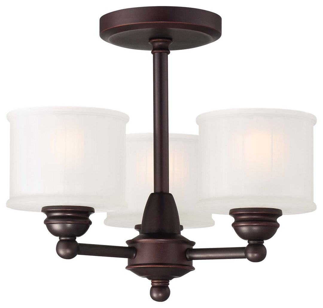 Minka Lavery 1730 Series Three Light Semi Flush Mount in Lathan Bronze