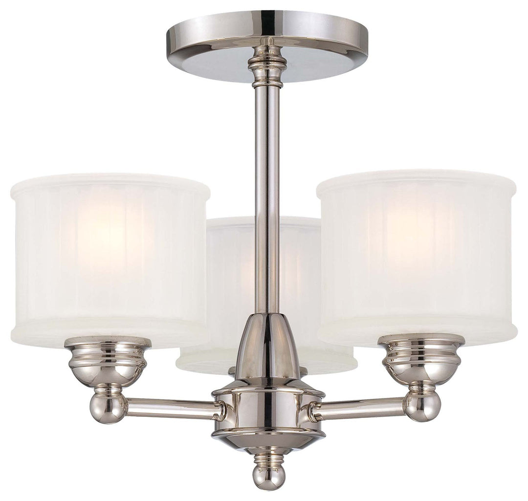 Minka Lavery 1730 Series Three Light Semi Flush Mount in Polished Nickel